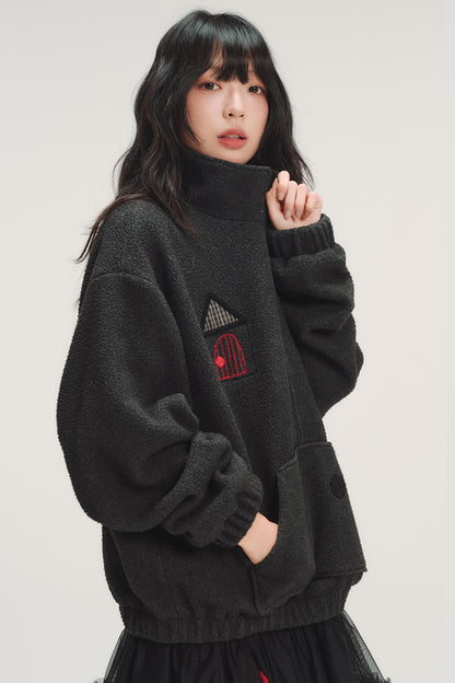 Colorful Plaid Fleece Sweatshirt