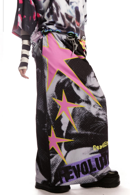 Punk Retro Printed Sweatshirt Skirt