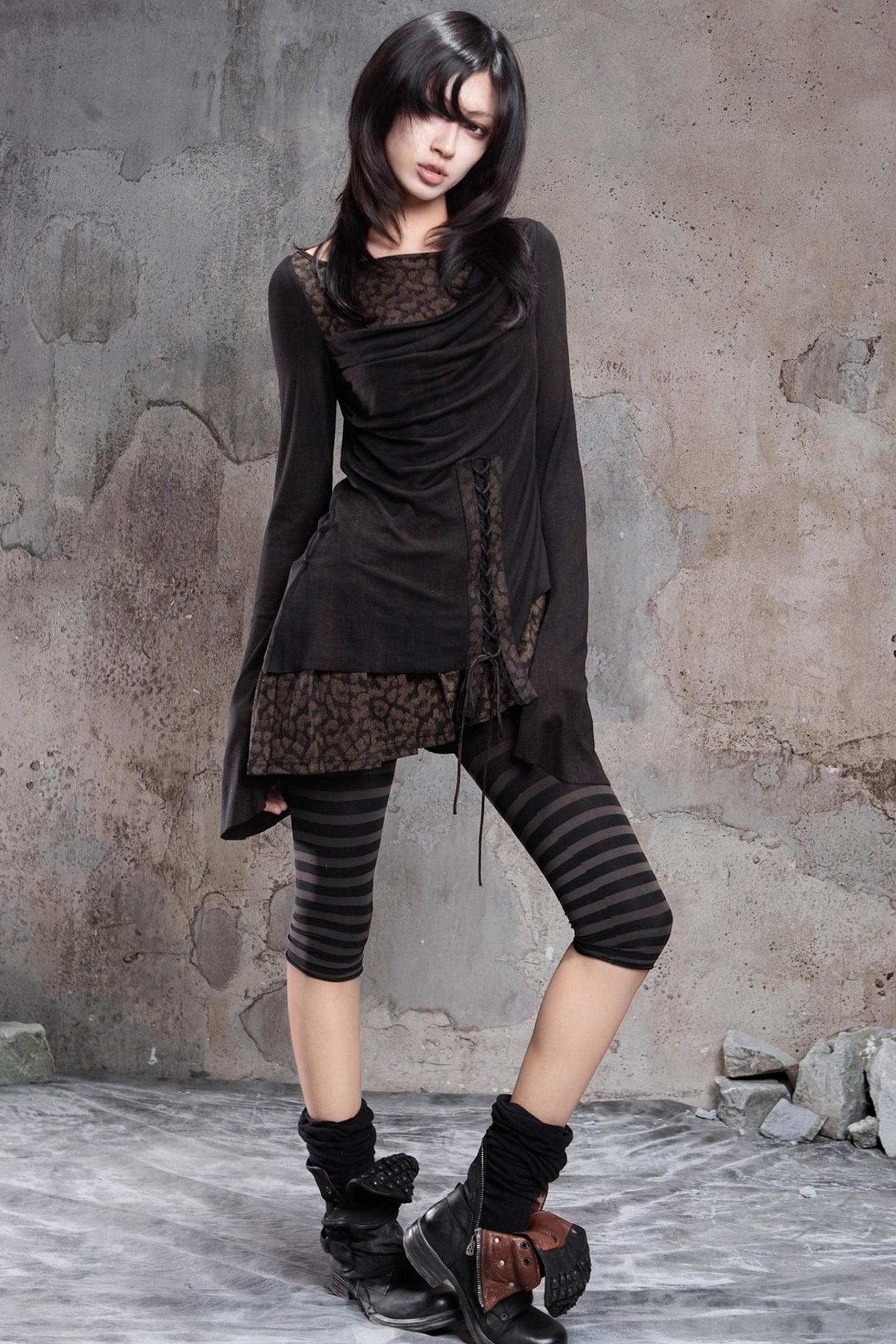 Knitted Contrast Patchwork Top