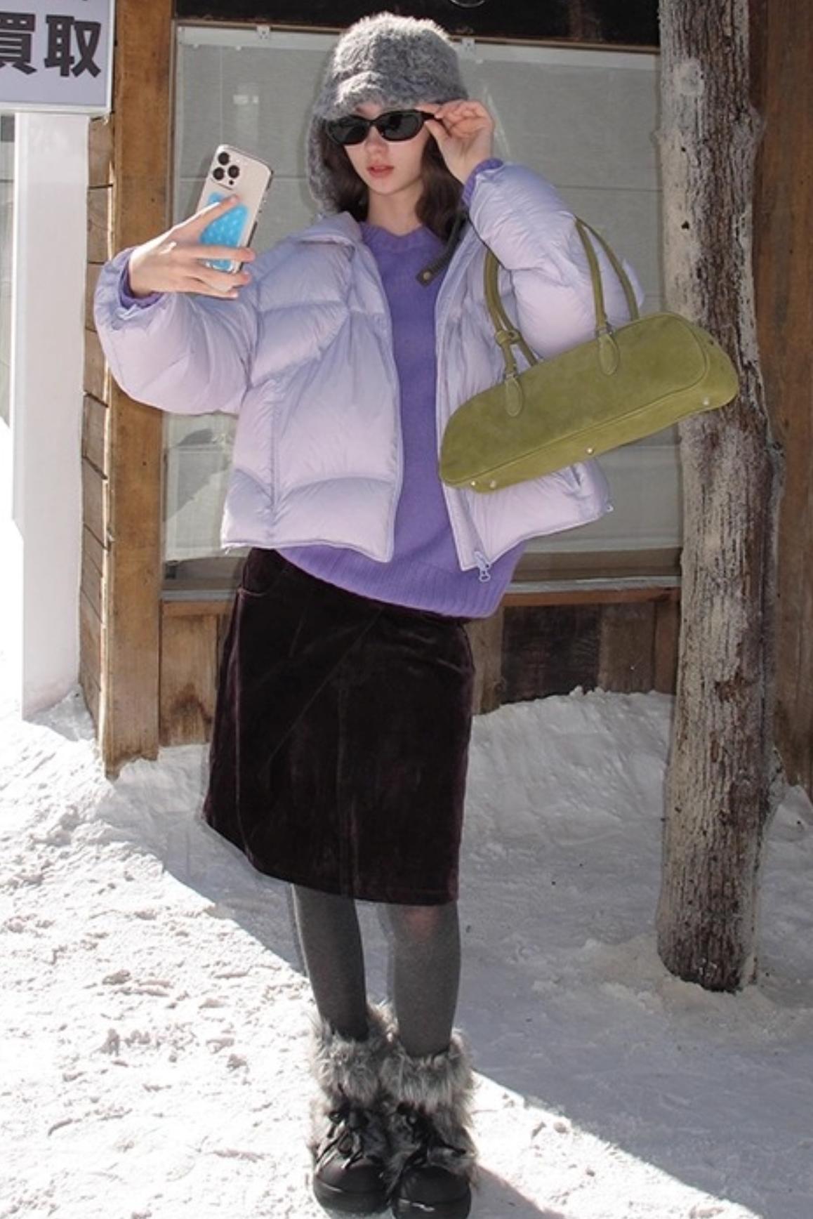 Vintage Dark Purple Velvet Skirt