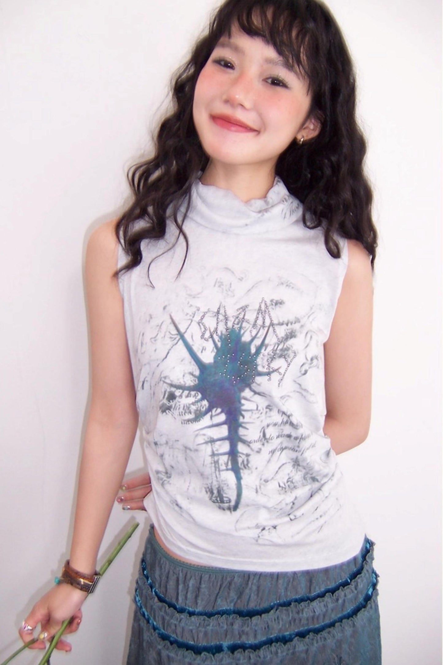 Asymmetrical Pleated Tank Top