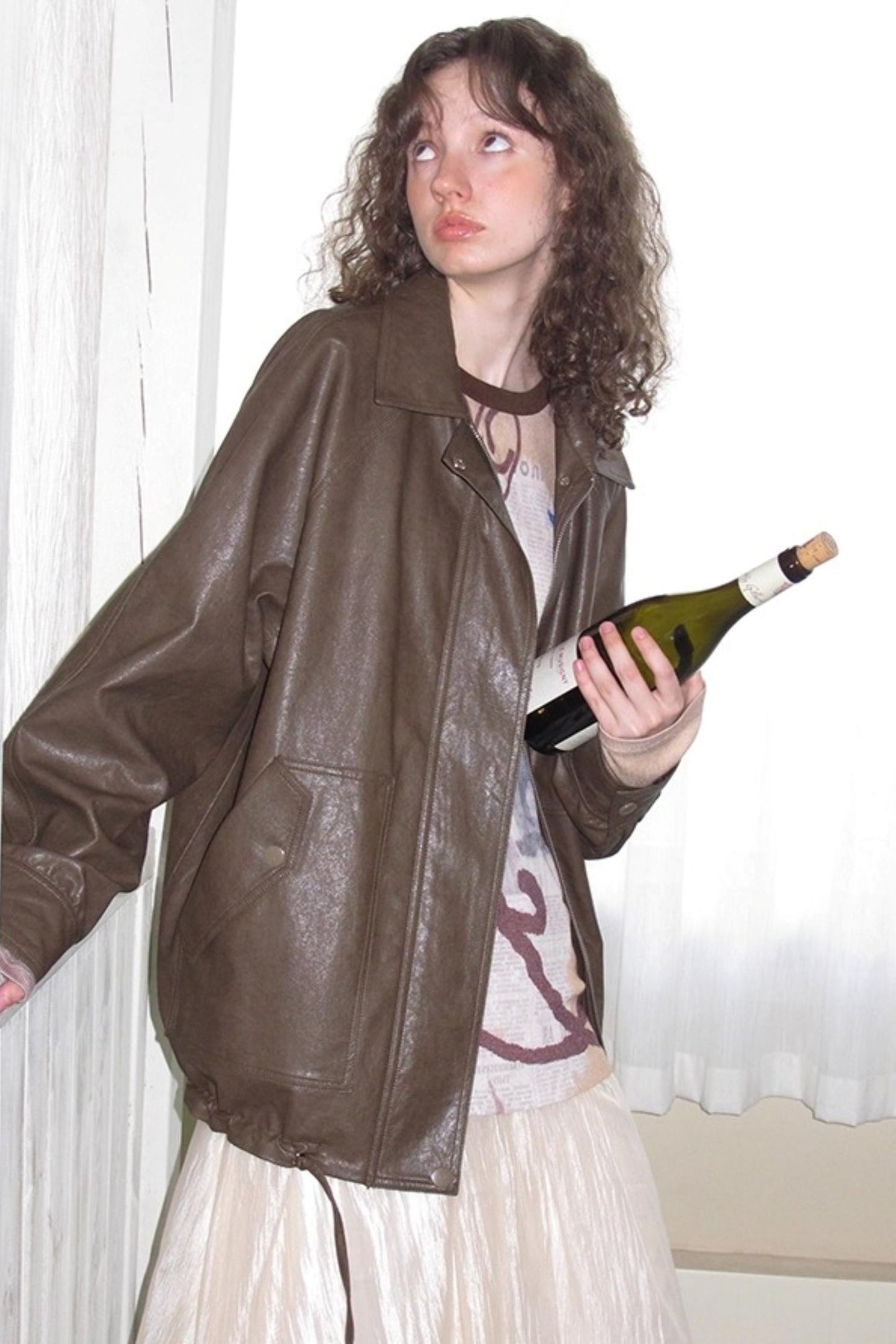 Vintage Matte Coffee Leather Jacket