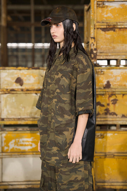 Leather Patchwork Shirt