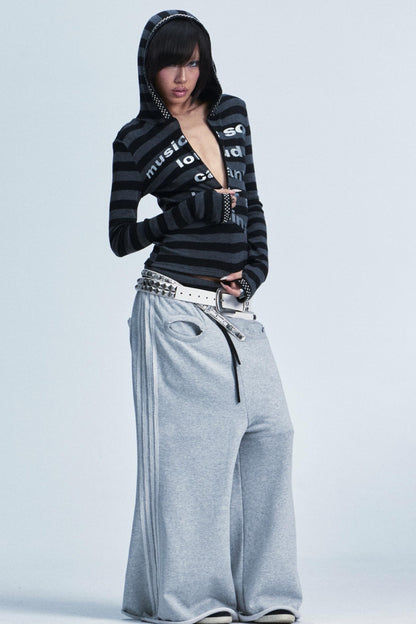 Rivet Striped Top And Shorts Set-Up