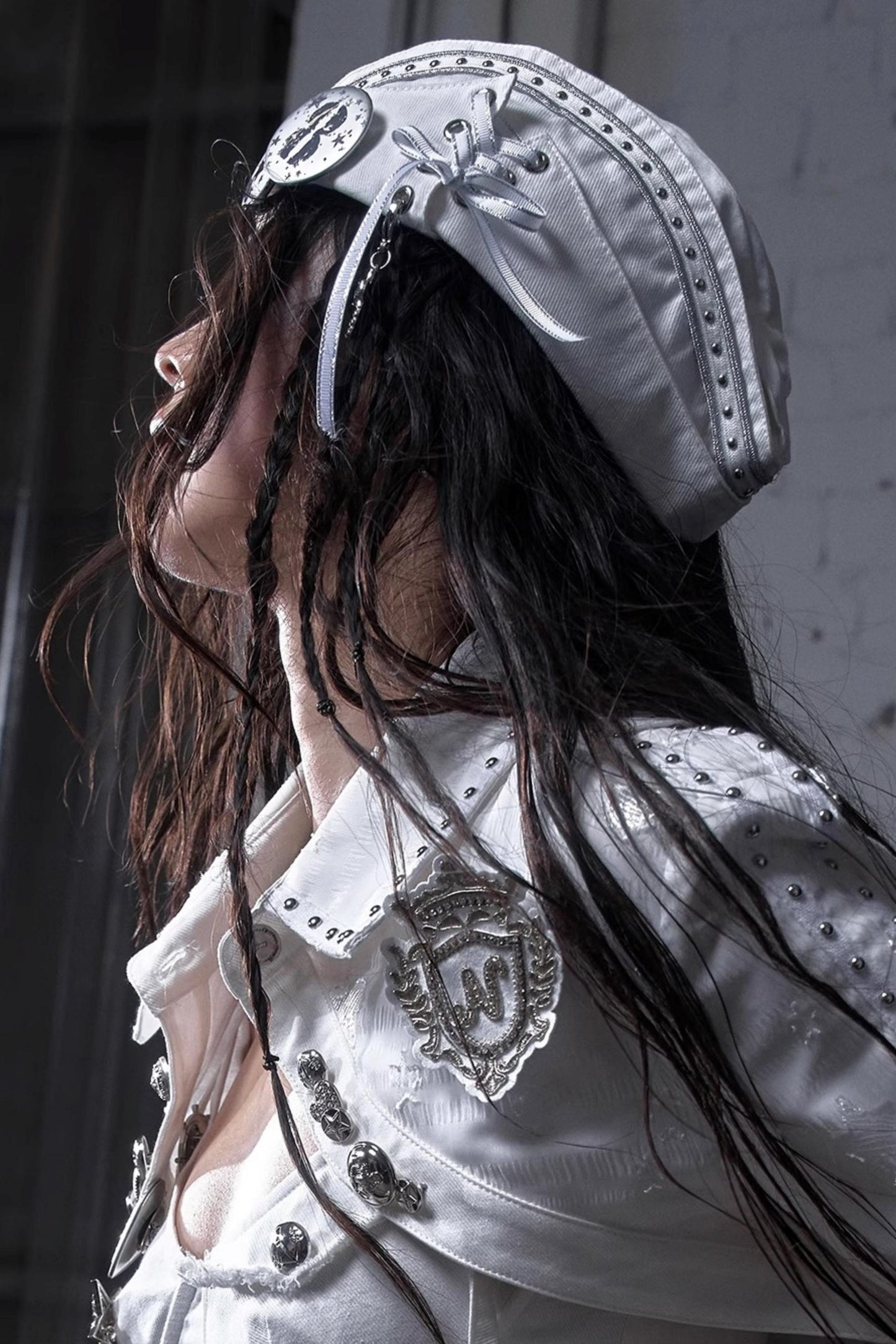 White-Black Sailor Hat