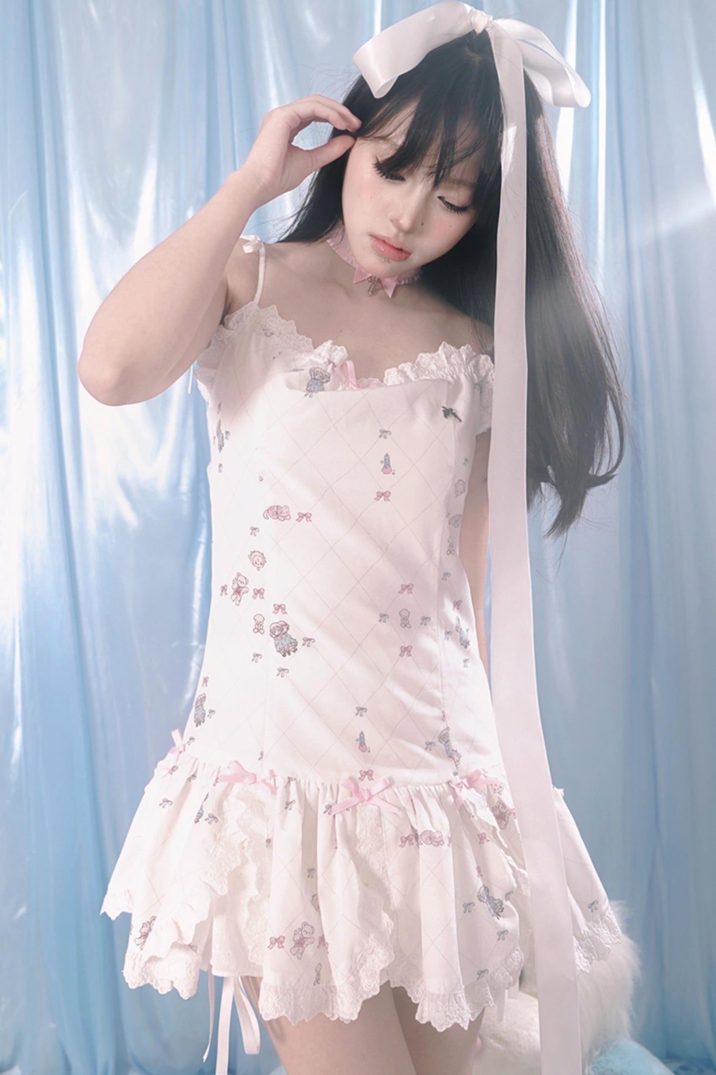 Milky Hearts Gradient Bear Dress