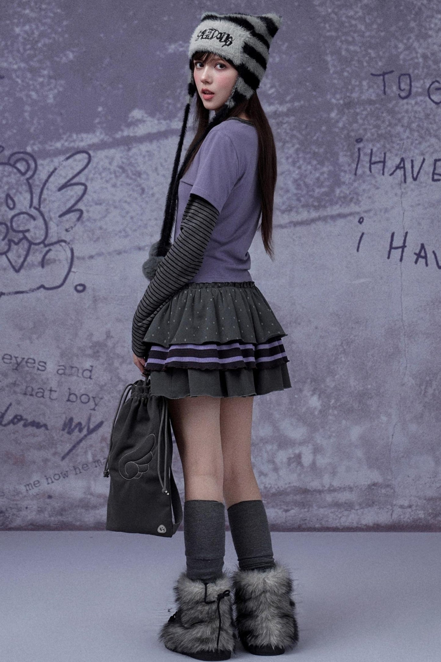 Purple Polka Dot Cake Skirt