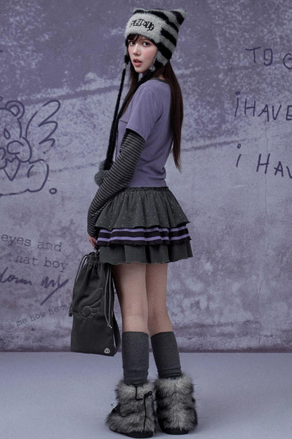 Purple Polka Dot Cake Skirt