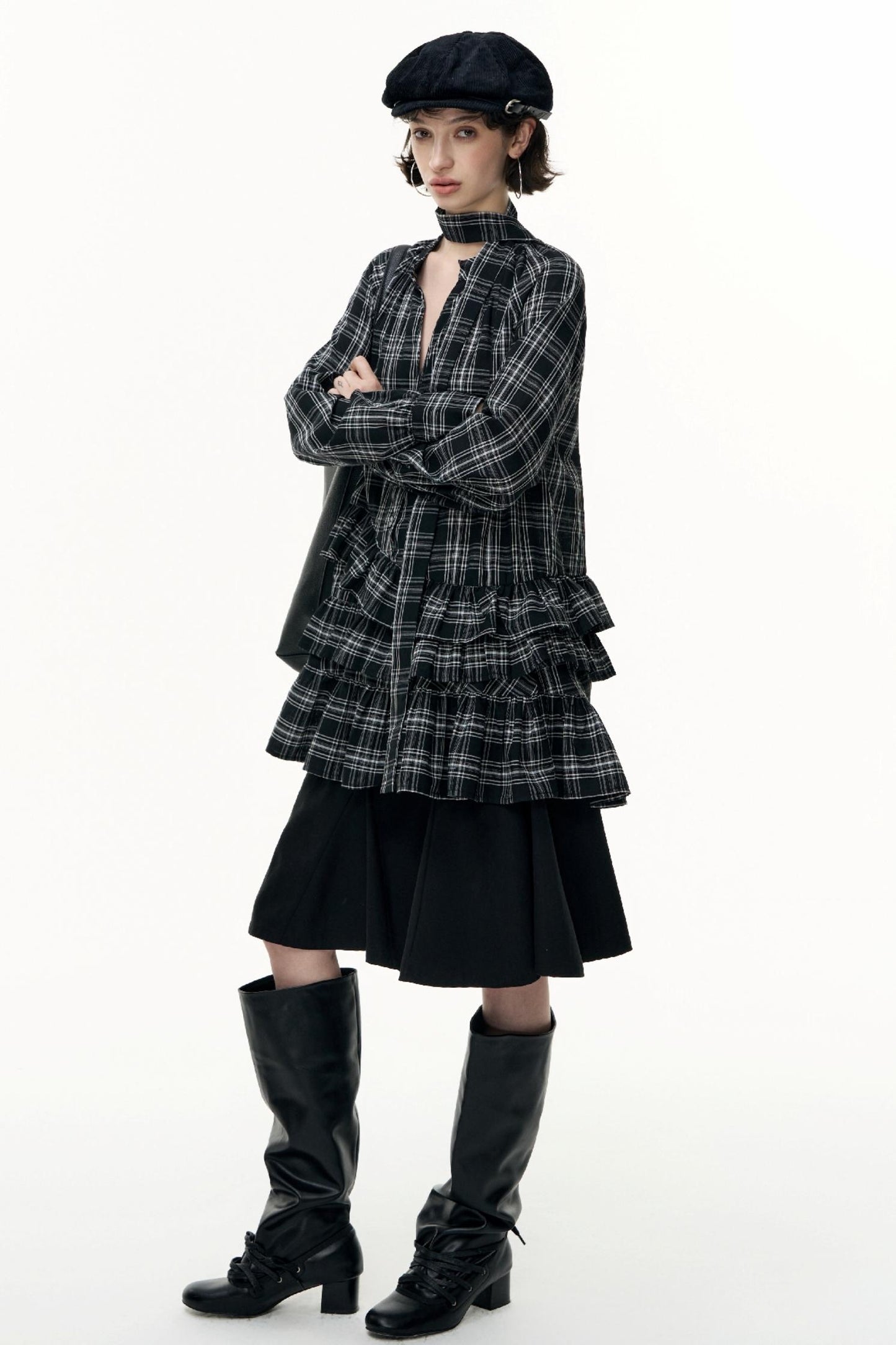 Salt Tea Plaid Shirt Dress