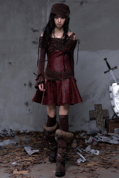 Retro Punk Patchwork Knit Dress