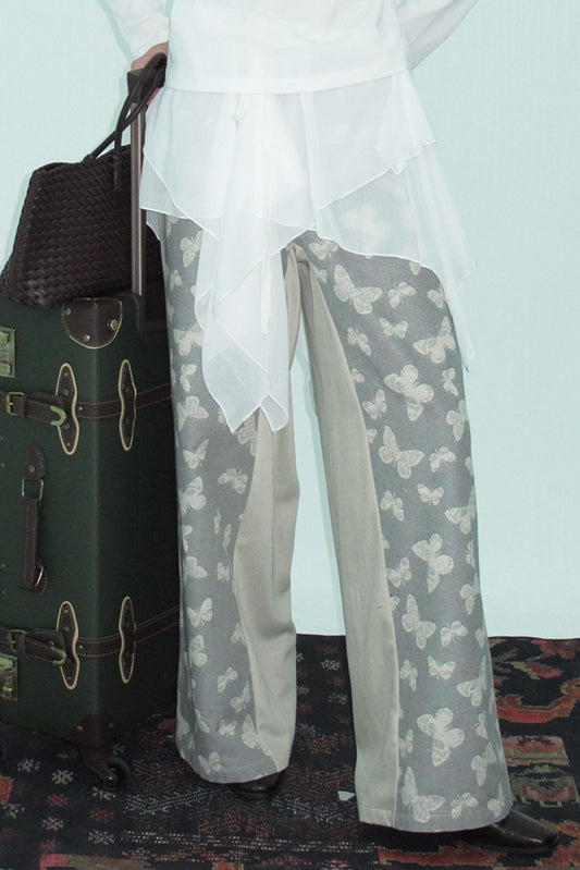 Jacquard Denim Jeans Pants