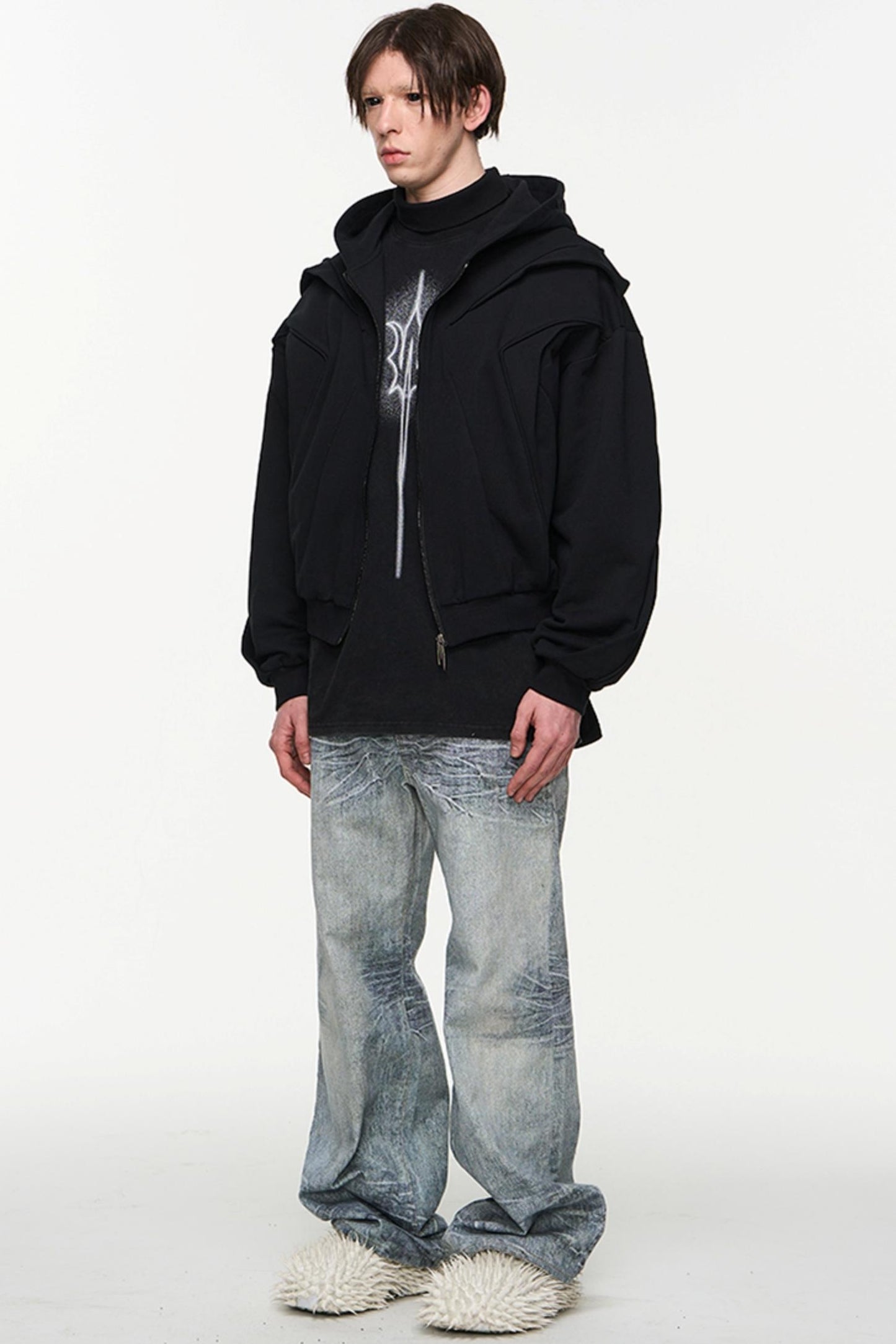 Layered Hoodie Jacket