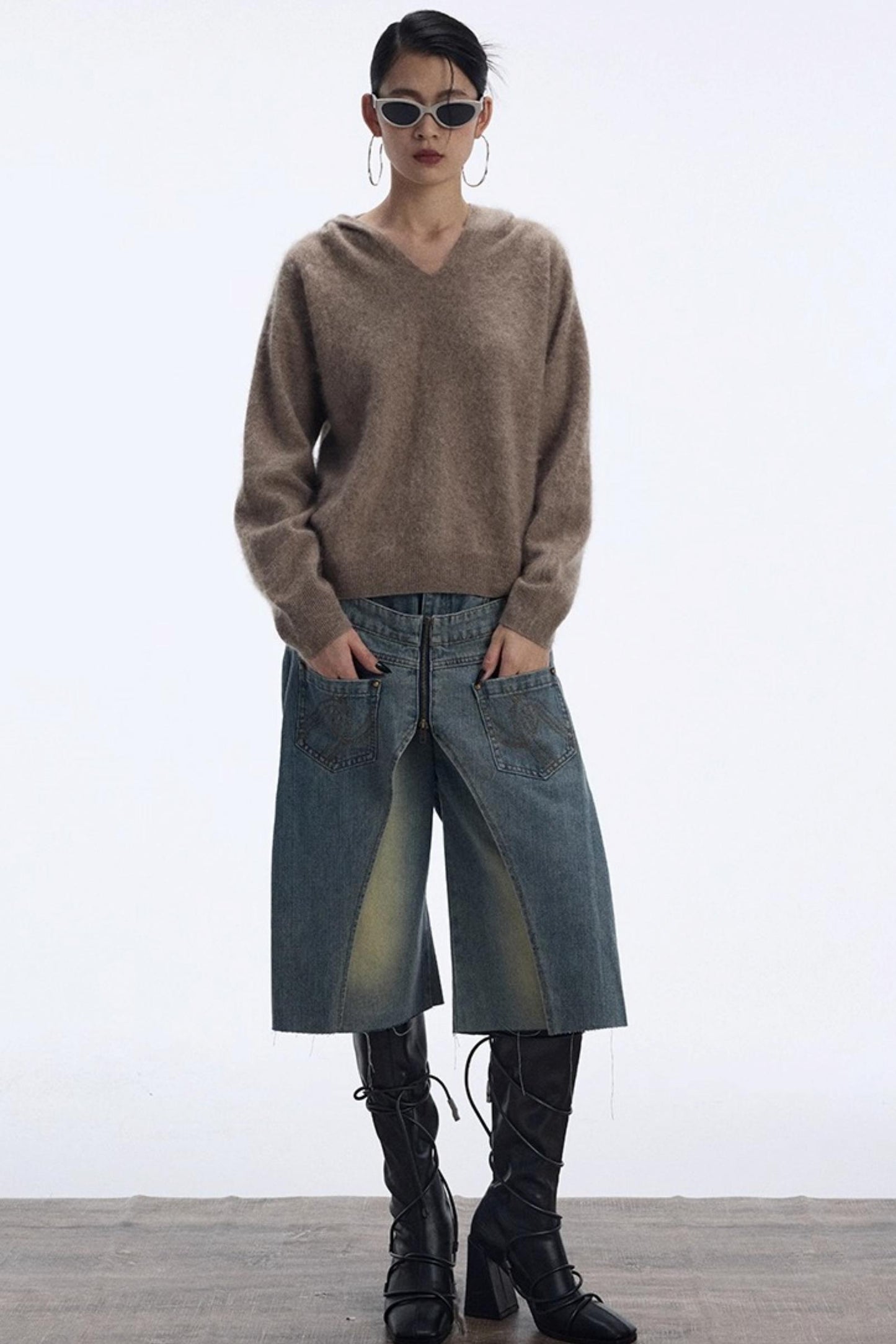 Distressed Denim Shorts