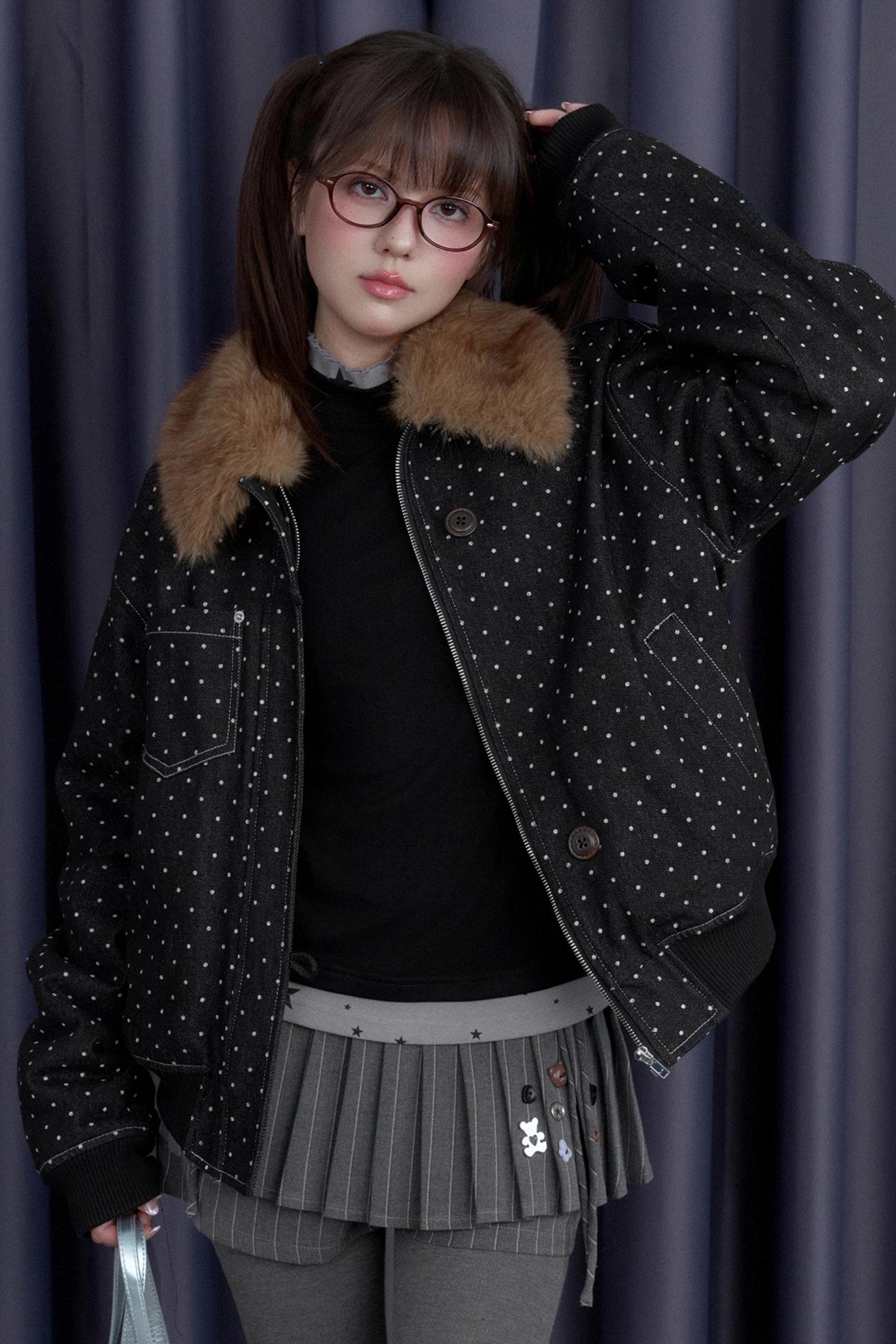 Fighting Spirit Detachable Fur Collar Jacket