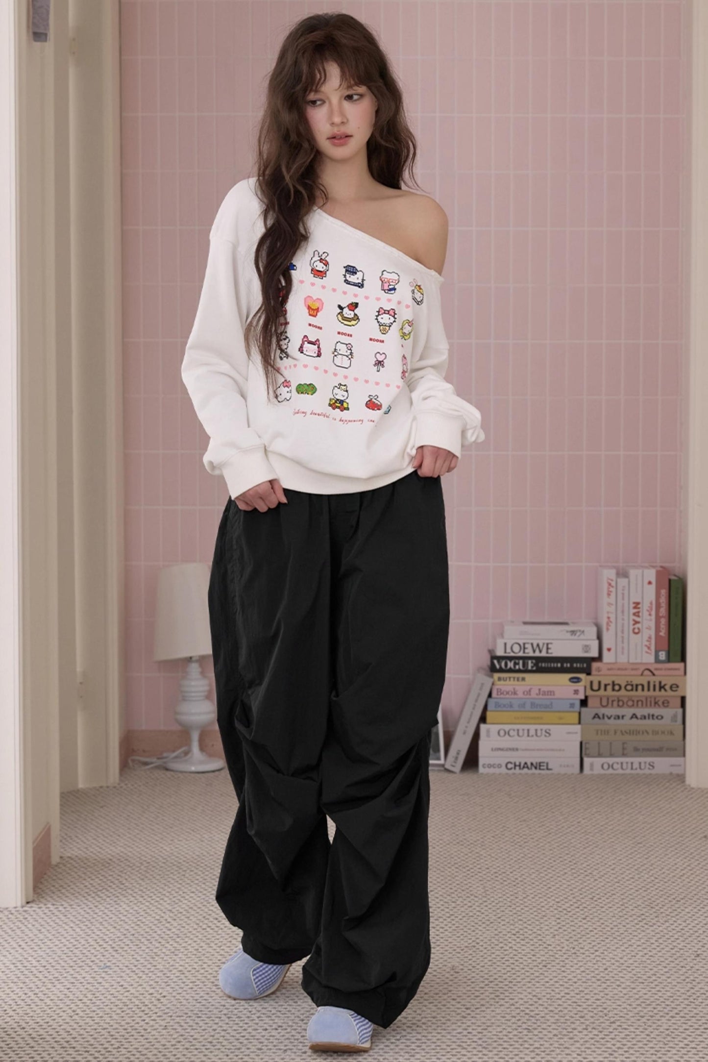 Loose Pleated Parachute Pants