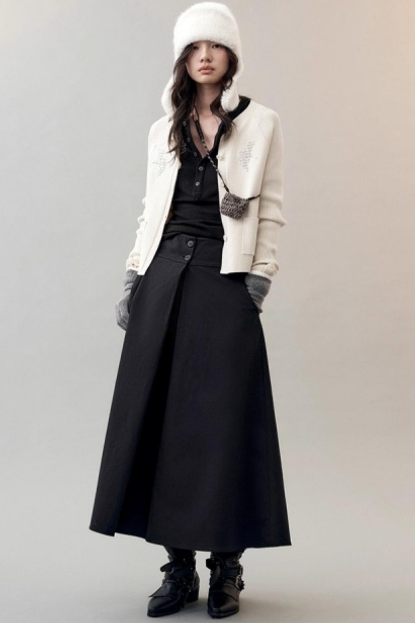 Patch Embroidered Knitted Cardigan