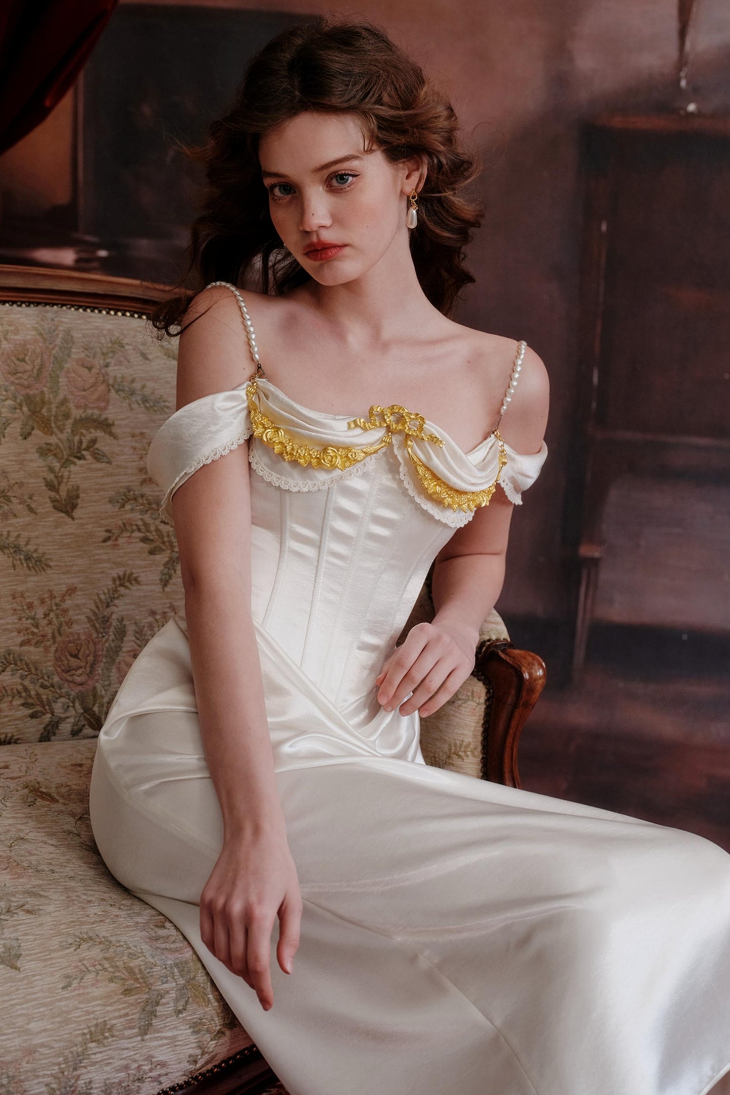 Satin Fishbone Gown Dress Set-Up