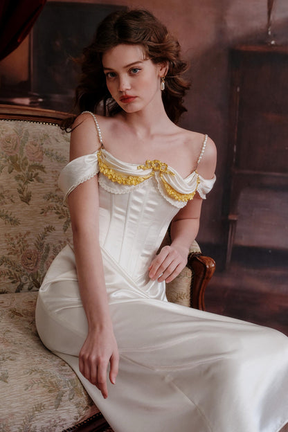 Satin Fishbone Gown Dress Set-Up