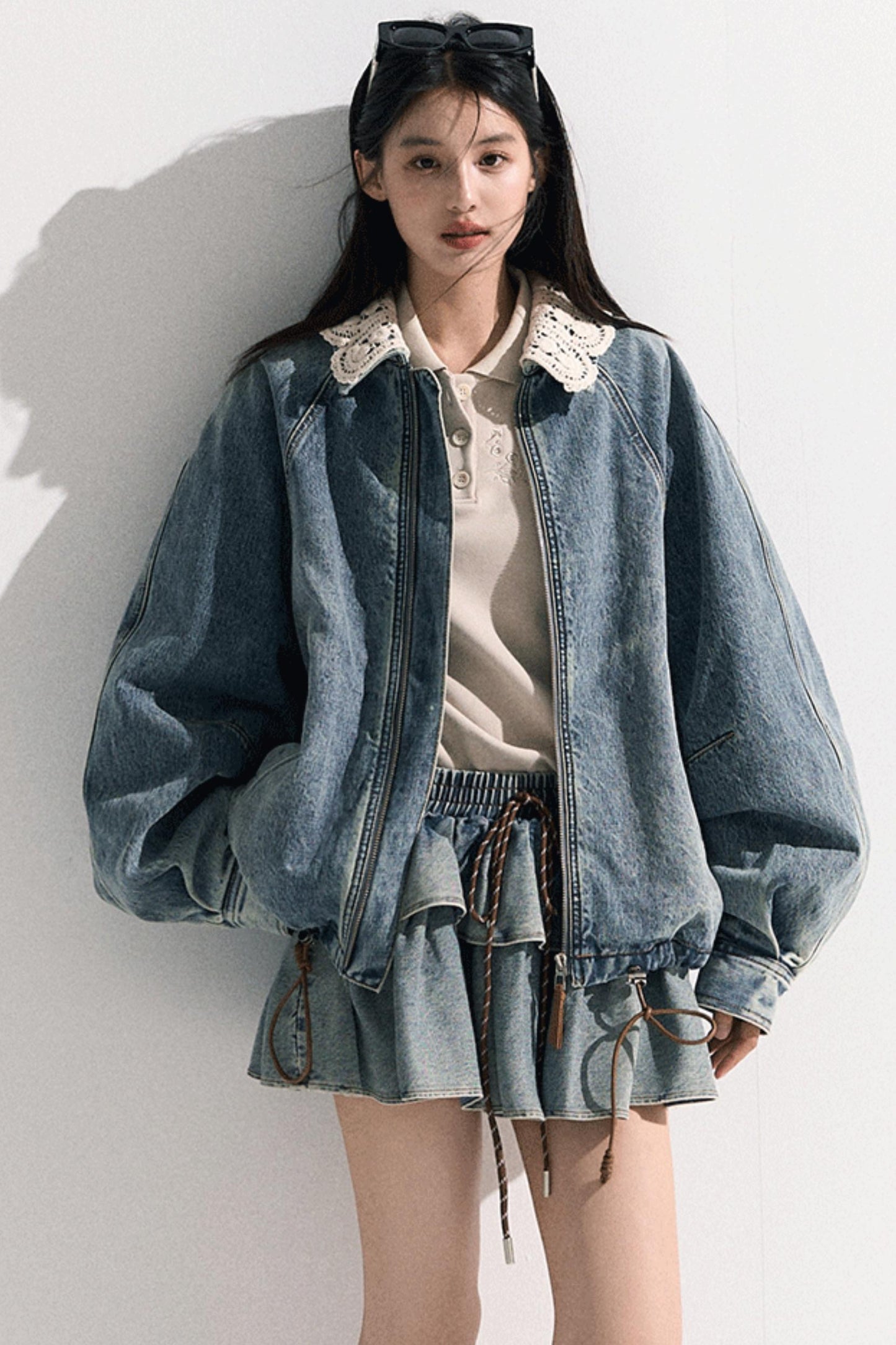 Vintage Crochet Denim Jacket Set-Up