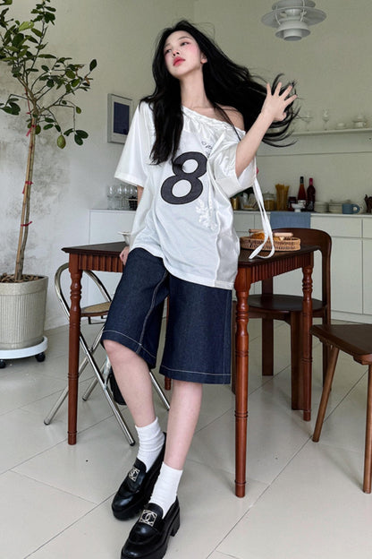 Block Core Mesh Slouch Top