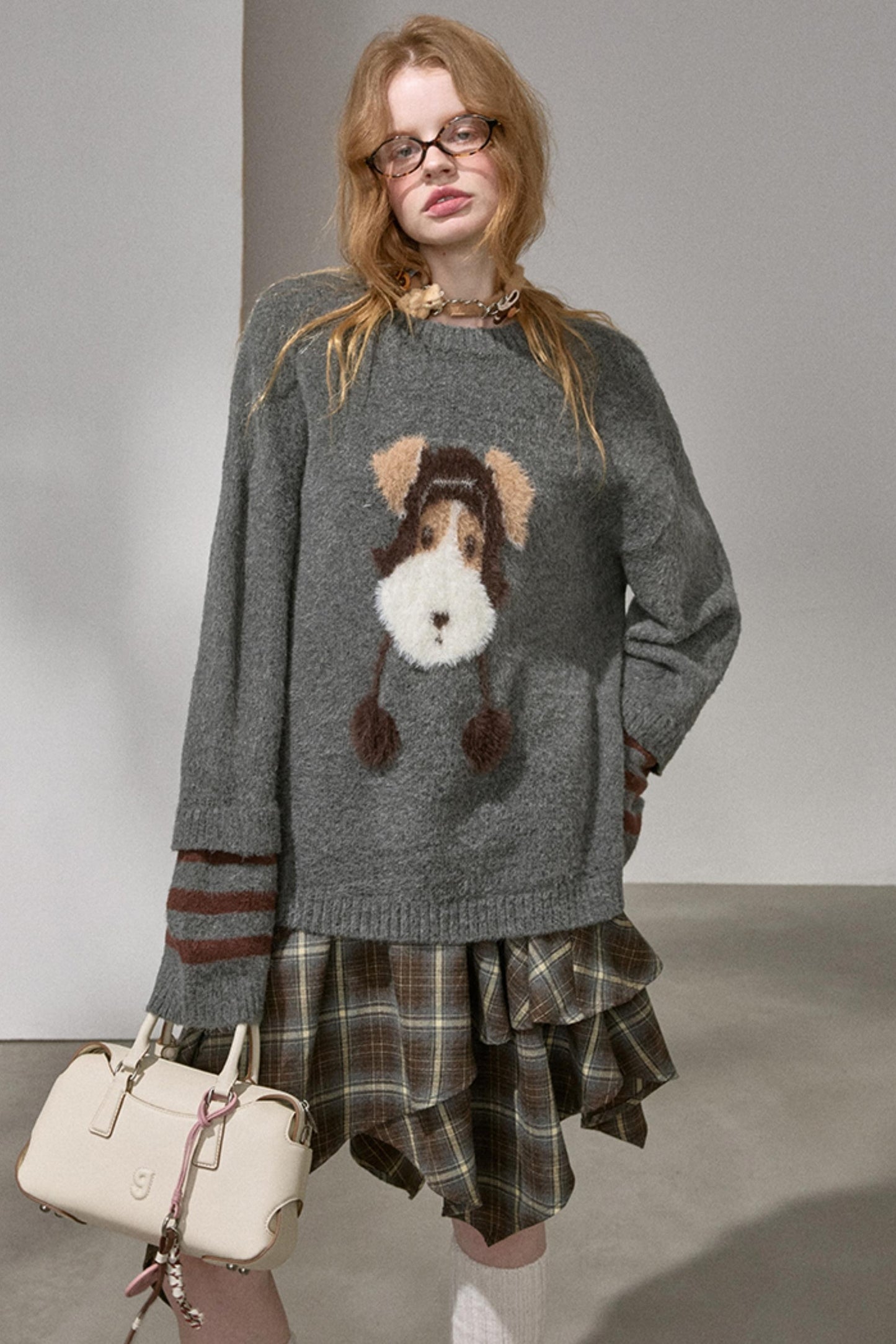 Hat and Puppy Knitted Top