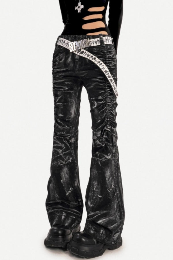 Deconstructed Black Denim Pants