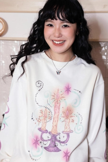 Candlestick Print White T-Shirt