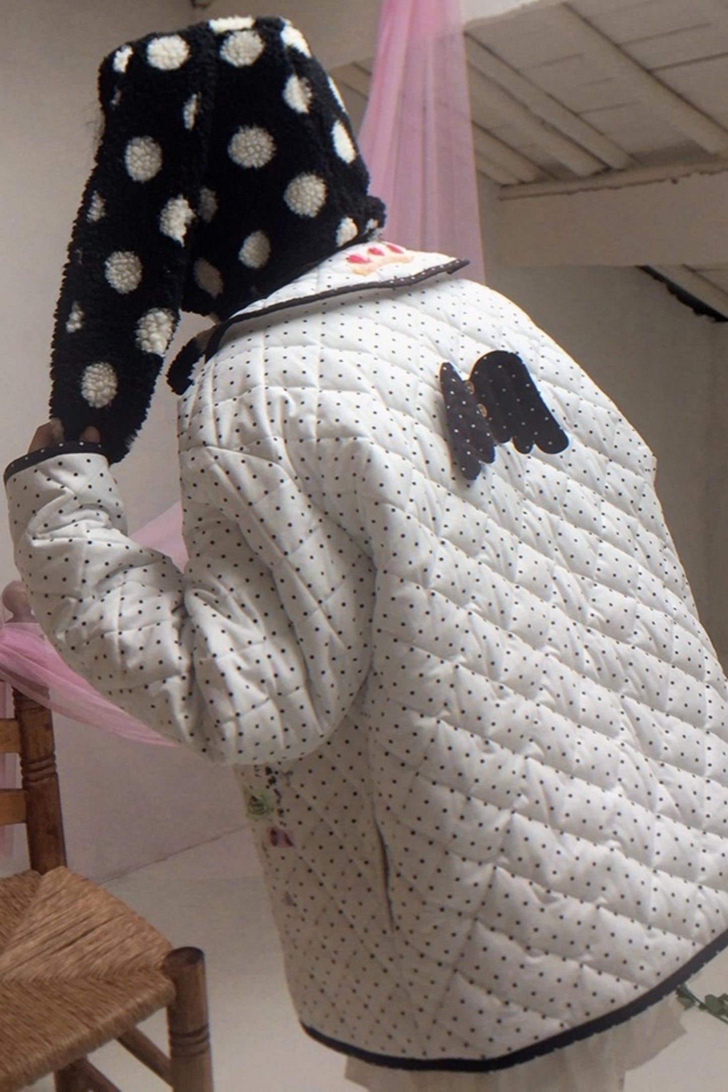 Happy Polka Dot Rabbit Ears Bow Hat