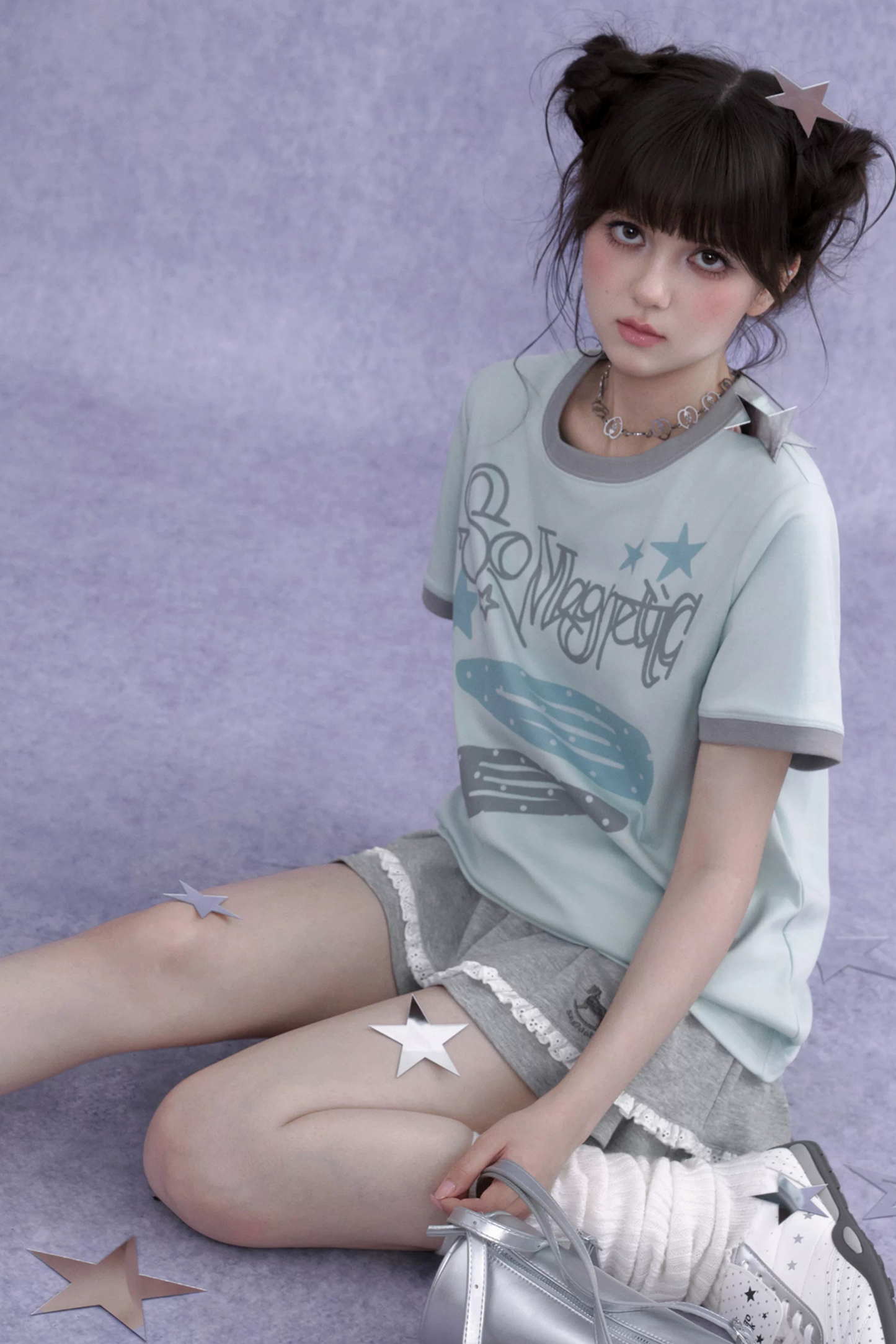 Sweet Cool Print T-Shirt Shorts Set-Up
