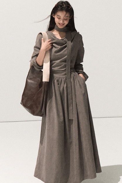 Moonlit Microvelvet Waist Dress