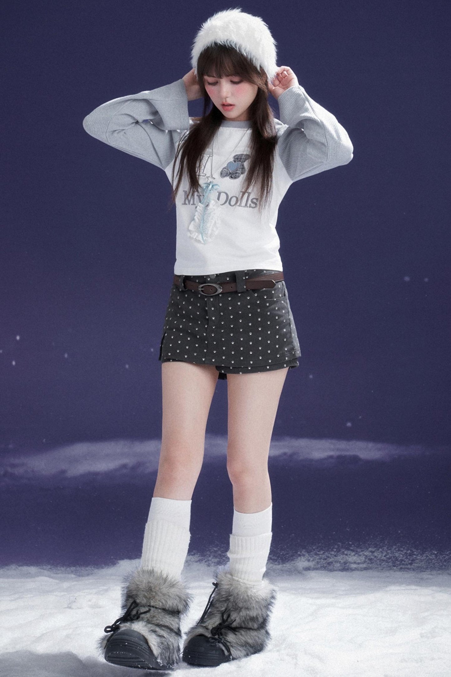 Double Layer Fake Two Piece Skirt