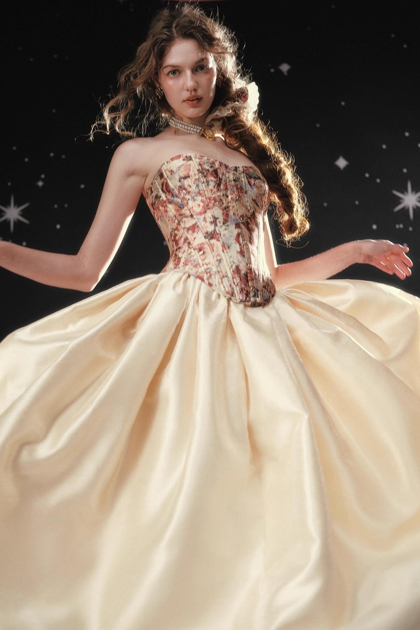 Pearlescent Satin Puffy Skirt