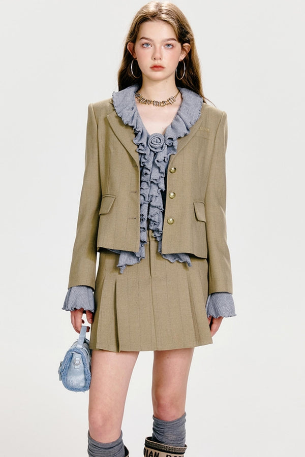 Chic Khaki Waist-Cinch Set-Up