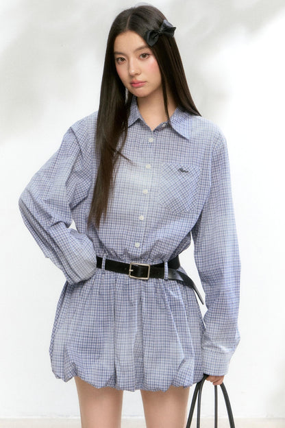 Vintage Plaid Shirt Dress