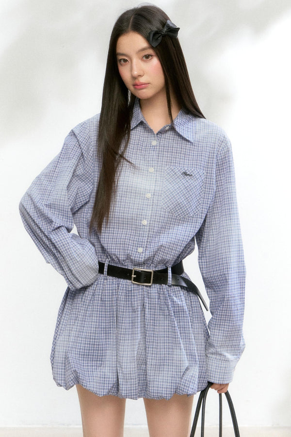 Vintage Plaid Shirt Dress