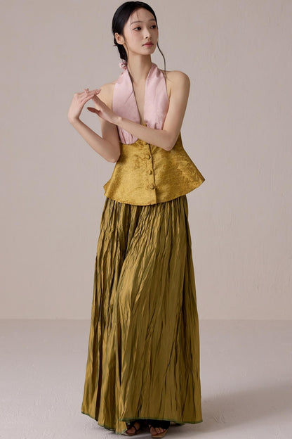 Pleated Fairy Bustier with A-line Swing Skirt