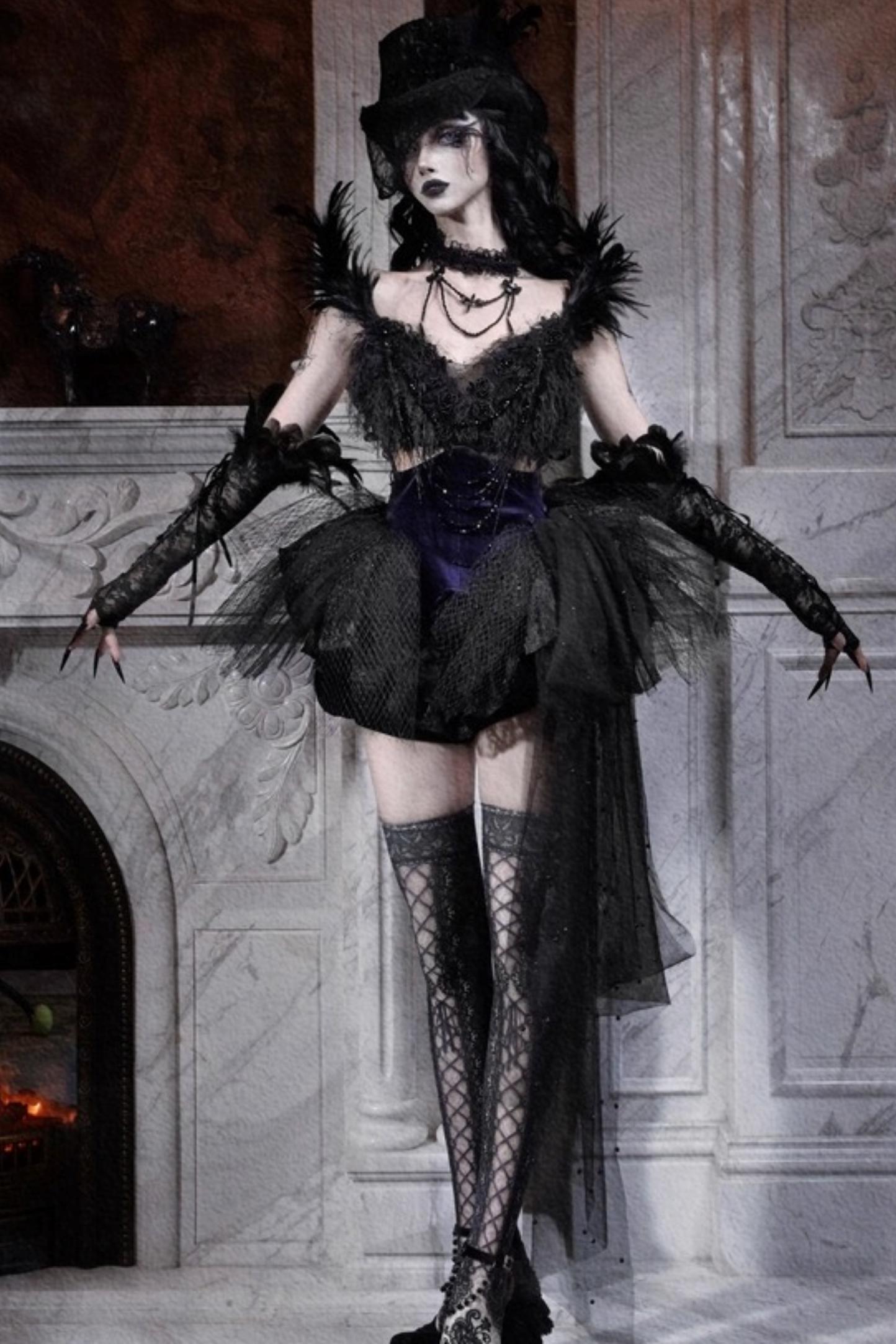 Diamond Feather Trailing Dress