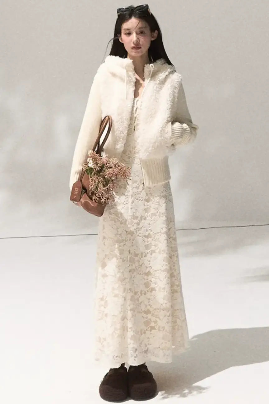 Soft Lambswool Knit Jacket Set-Up