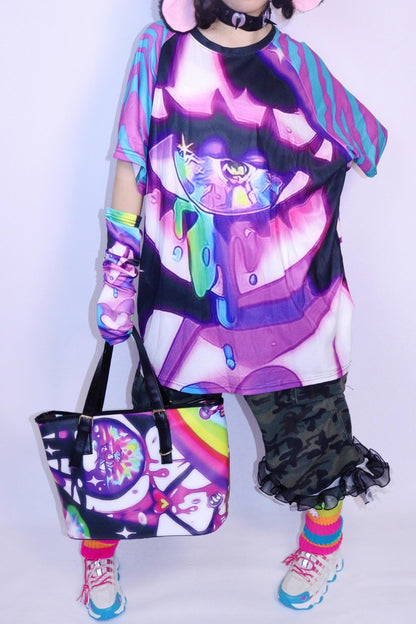 Vintage Cartoon Print Short Sleeve T-Shirt