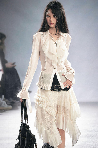 Undercurrent Romantic Ruffled Shirt