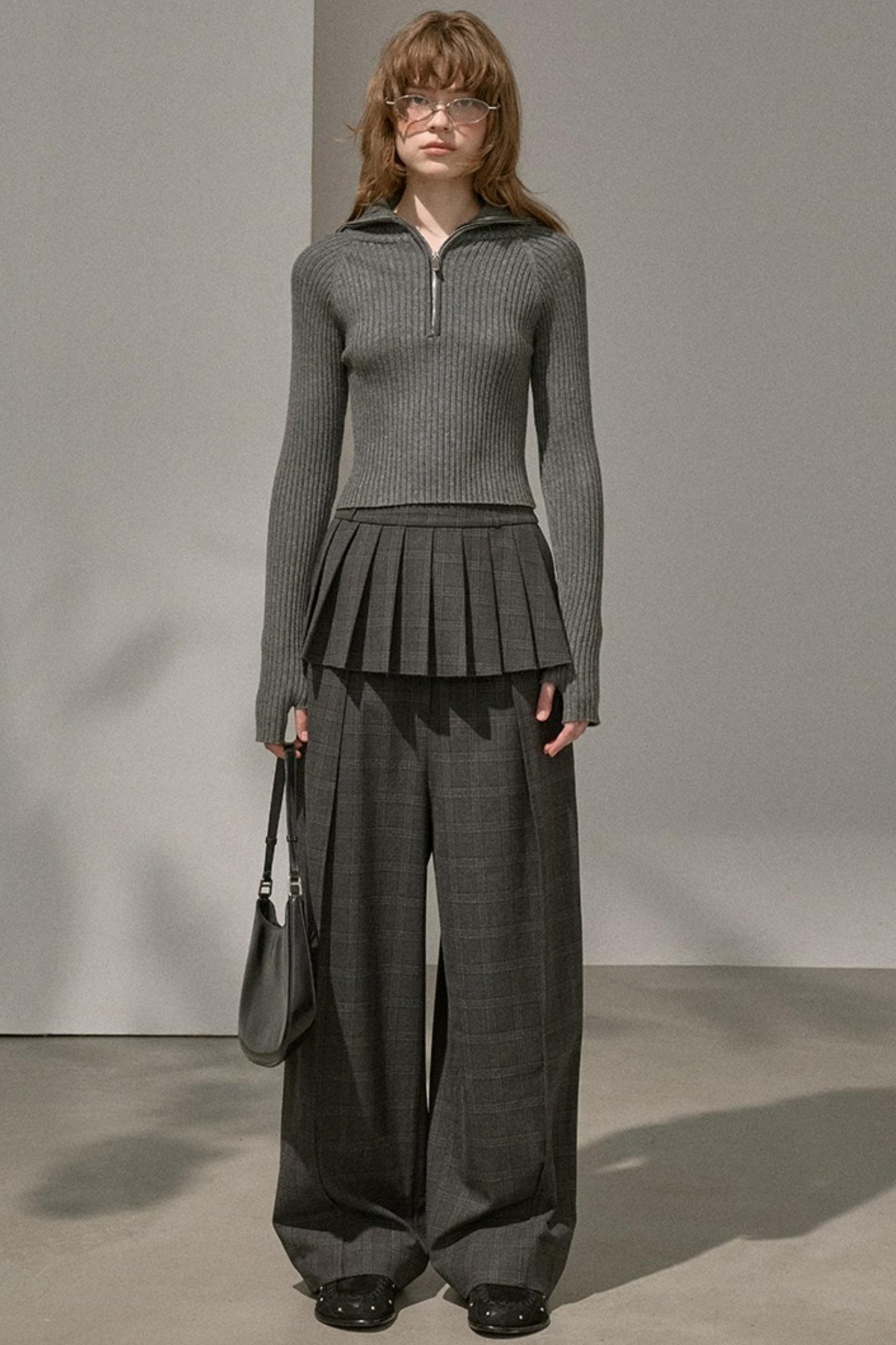 Stand-Up Collar Bottom Sweater