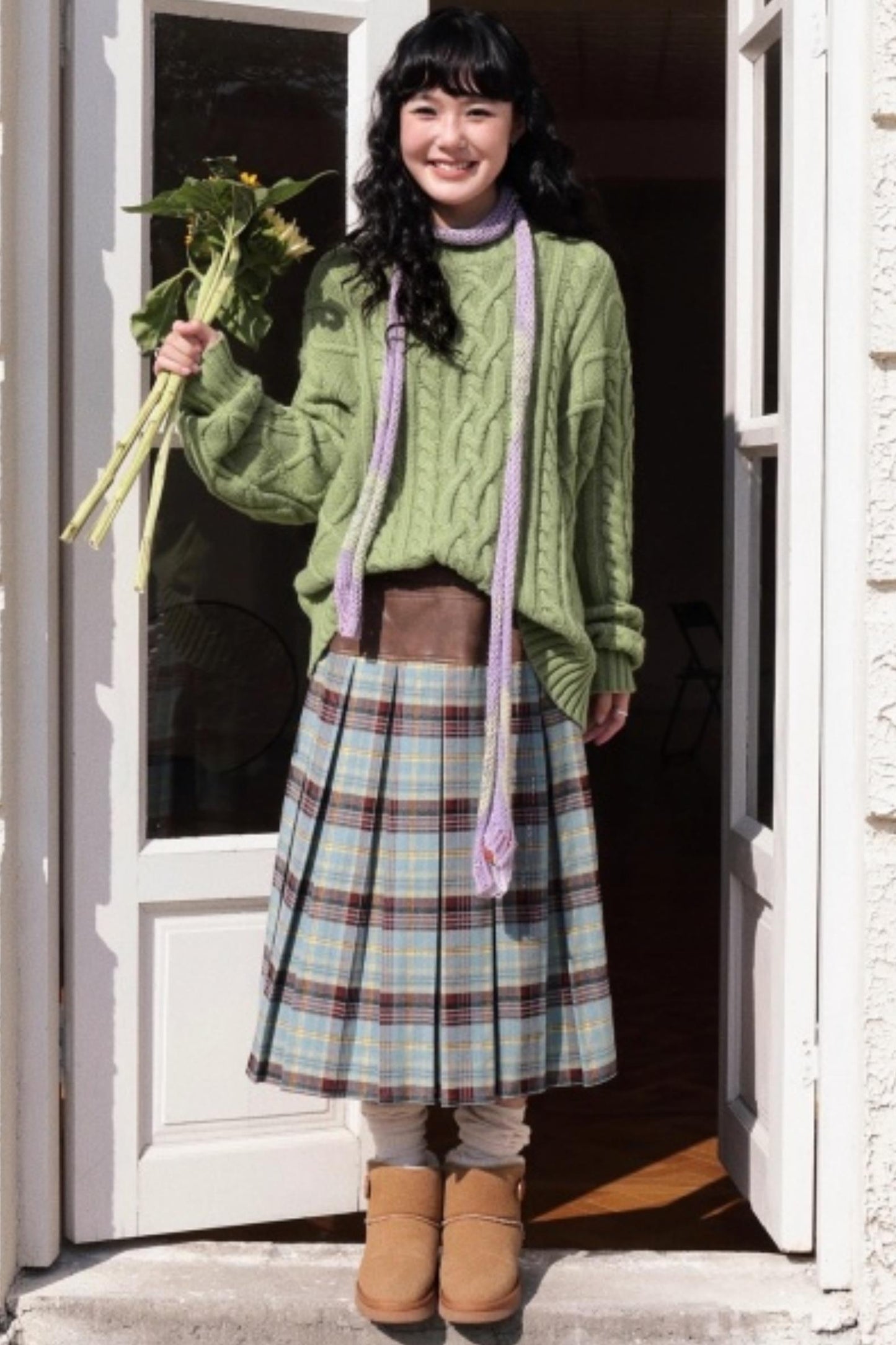 Sheep Wool Cable Knit Sweater