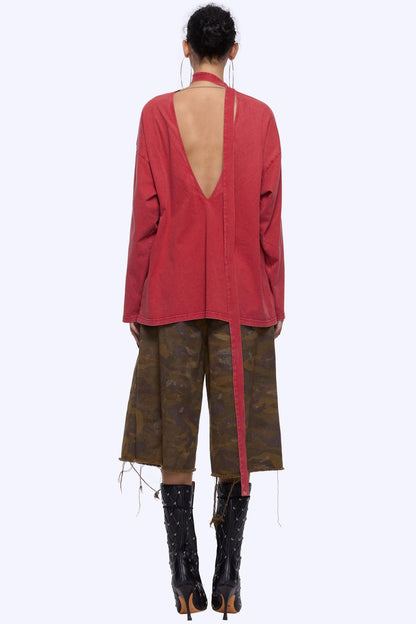 Backless Long Sleeve Tee