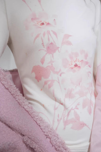 Samt-Kirsch-Aprikosen-Bluse