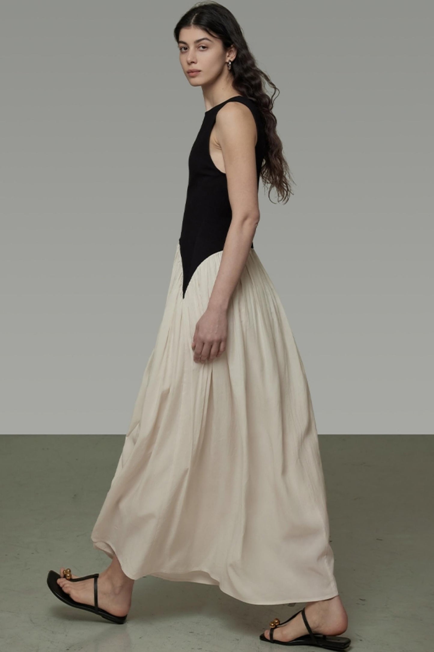 Colorblock Sleeveless Maxi Dress