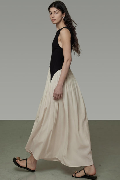 Colorblock Sleeveless Maxi Dress