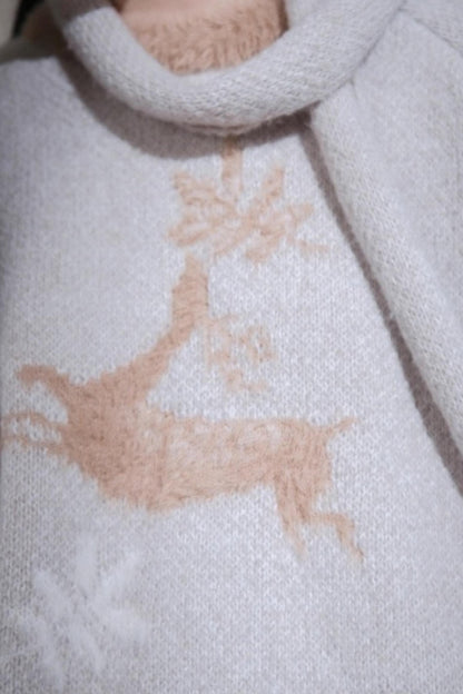 Snow Deer Faux Mink Sweater