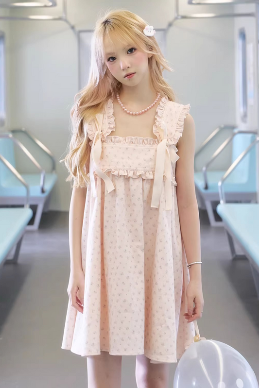 Tender Pink Satin Ribbon Dress