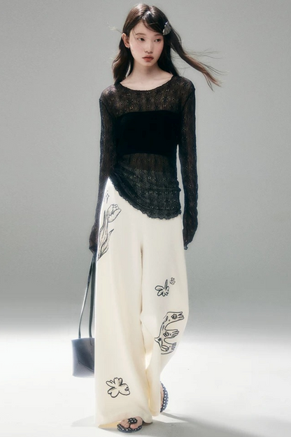 Sheer Lace Poem Blouse