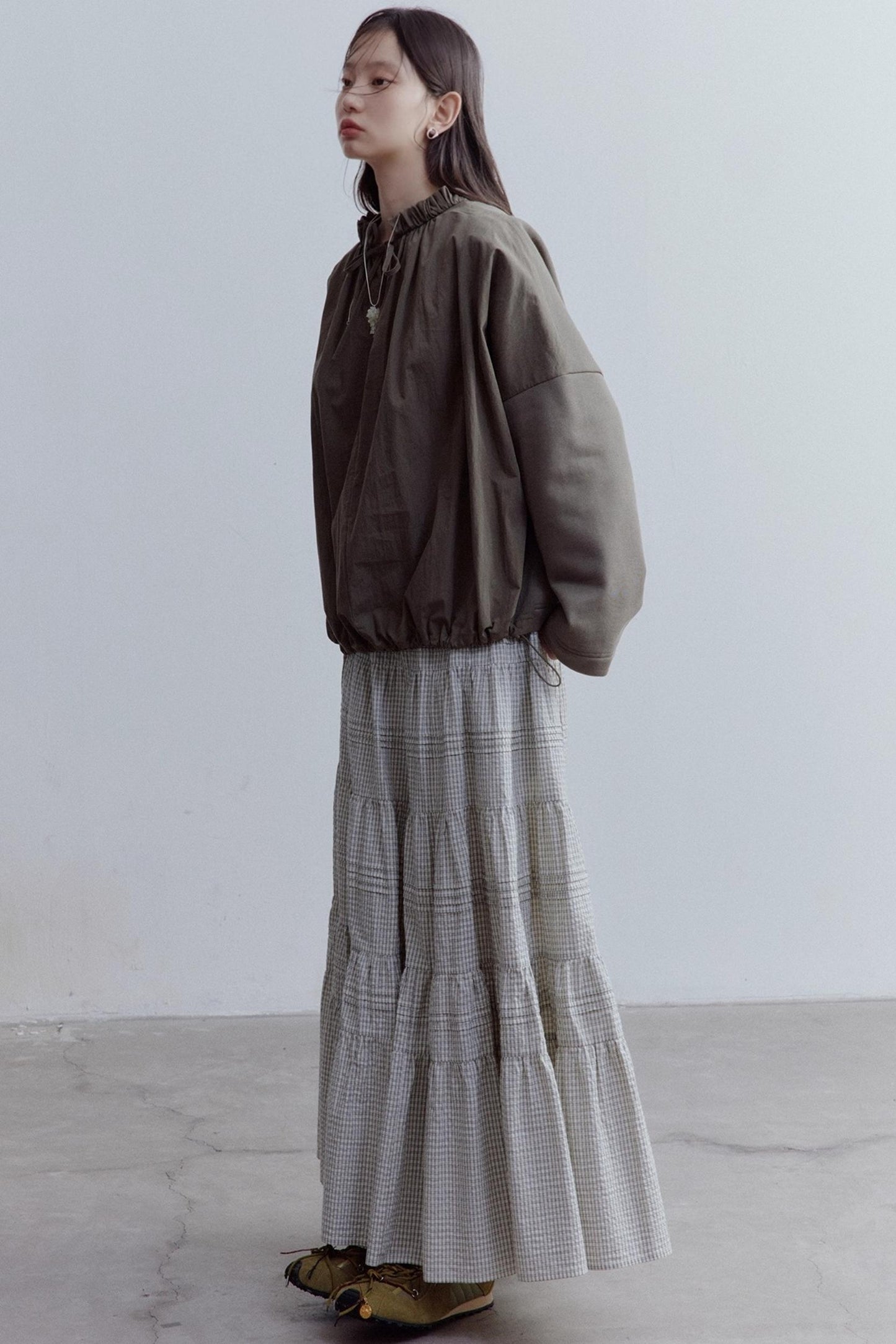 Check Layered Cake Skirt